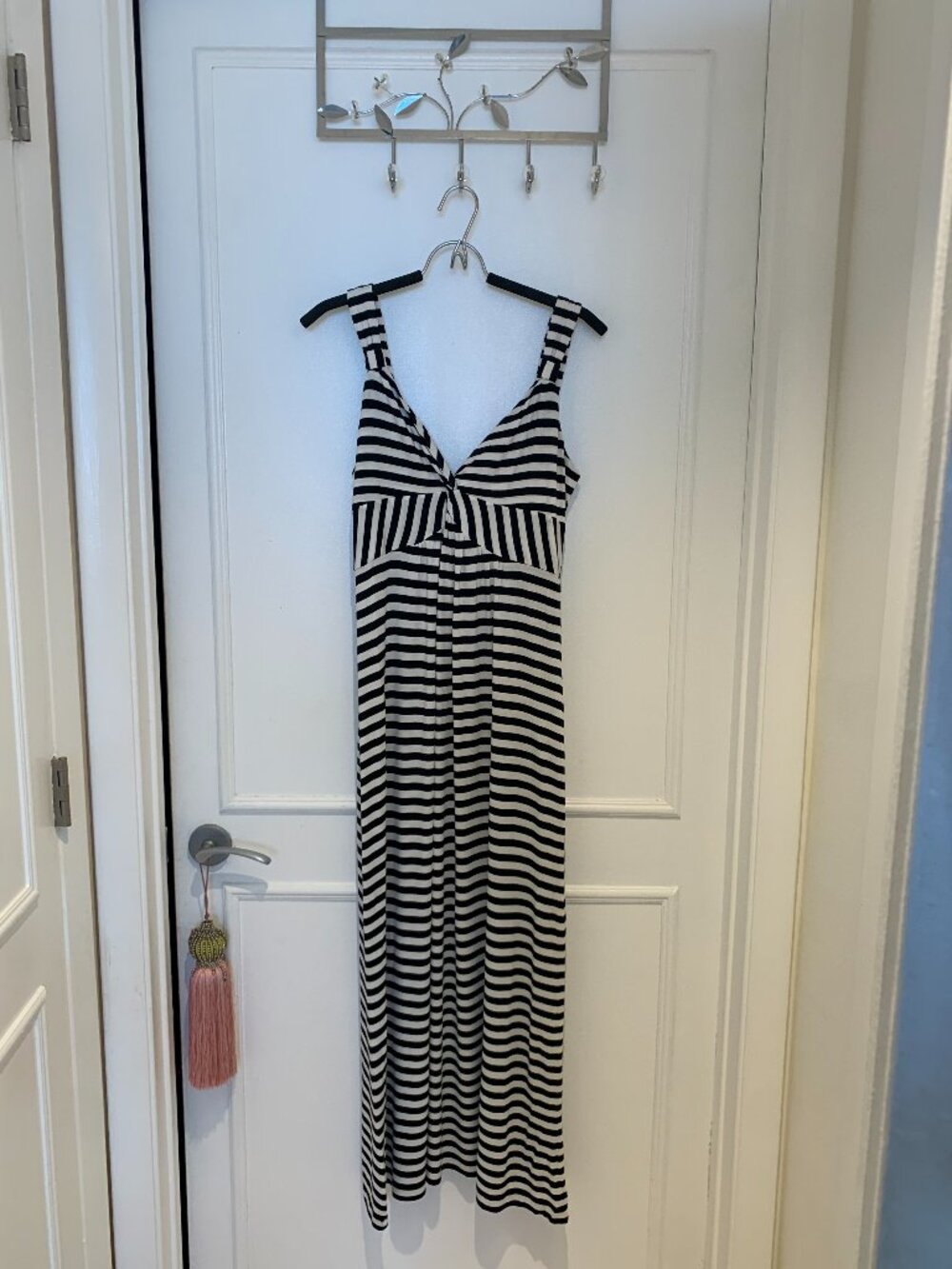 Spense Black White Stripe Long Dress Size M-Gently Used